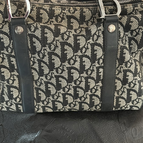 DIOR VNTG 1990'S TROTTER CANVAS/LEATHER MINI BOSTON BAG W DIOR LOCK AND KEY! - Picture 4 of 7